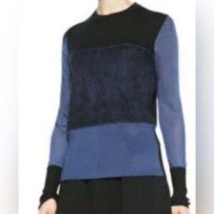 Rag & Bone Marissa Colorblock Crewneck Sweater Blue & Black Size XS